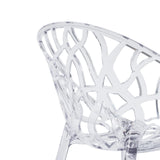 Dossier en maille en plastique transparent de la chaise à quatre pieds Artifo T de hjh LIVING