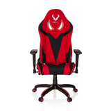 Fauteuil Gamer PROMOTER II rouge et noir avec accoudoirs et base à cinq roulettes de hjh OFFICE – vue à 360° (vue de face 0°)