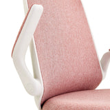 Accoudoir blanc et revêtement en tissu rose de la Chaise pivotante pour des enfants Swivelo de hjh OFFICE