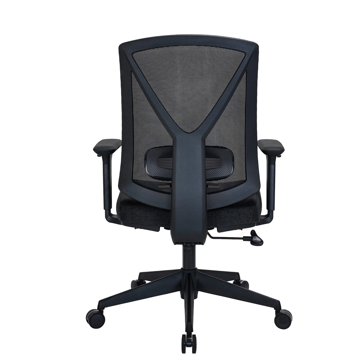 Vue arrière du Siège de bureau de qualité professionnelle Mirou en noir avec dossier en maille de hjh OFFICE