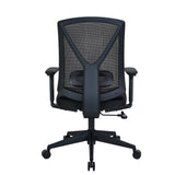 Vue arrière du Siège de bureau de qualité professionnelle Mirou en noir avec dossier en maille de hjh OFFICE