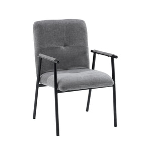 Grauer Polstersessel Lifea Flex mit schwarzem Metallgestell und Armlehnen von hjh LIVING