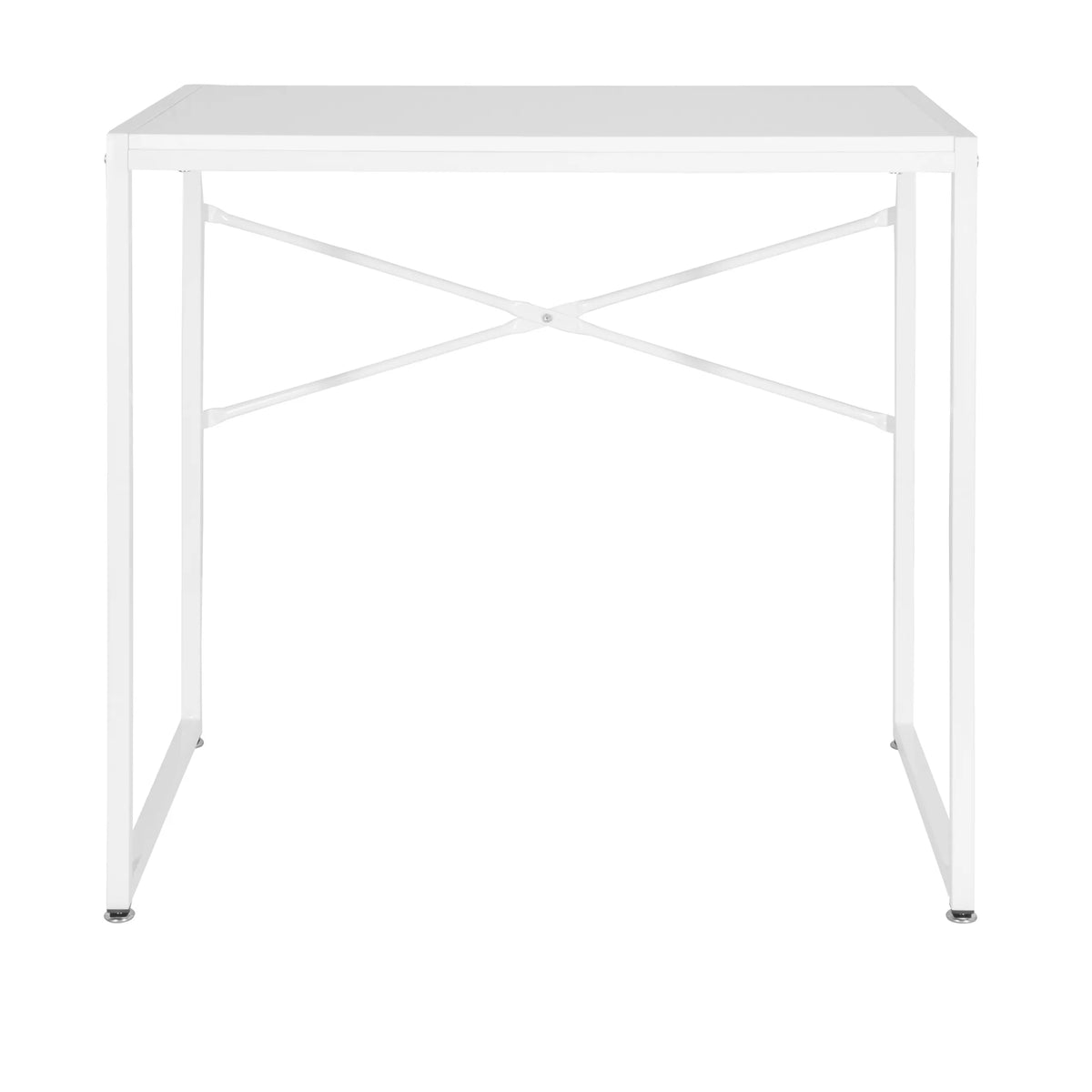 Bureau blanc EASY UP H I avec structure minimaliste et traverse en X de hjh OFFICE – vue à 360° (vue de face 0°)