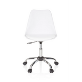 Siège de bureau à domicile FANCY PRO blanc avec étoile et cinq roulettes de hjh OFFICE – vue à 360° (vue de face 0°)