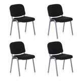 Lot de quatre chaises à quatre pieds XT 600 S en noir avec structure argentée de hjh OFFICE