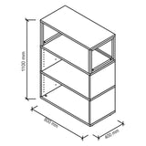 Dessin technique de l'étagère FlexWall de 1100 x 800 mm de hjh OFFICE PRO