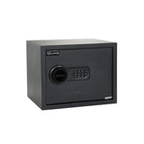 Coffre-fort noir SAFE COMPACT avec clavier numérique et poignée rotative de hjh OFFICE – vue à 360° (vue de face 0°)