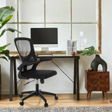 Siège de bureau à domicile BELIO noir avec dossier en maille et roulettes de hjh OFFICE