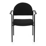 Chaise à quatre pieds XT 700 noire avec accoudoirs et assise rembourrée de hjh OFFICE – vue à 360° (vue de face 0°)