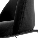 Housse en tissu noir de la Chaise rembourrée VELVO de hjh OFFICE