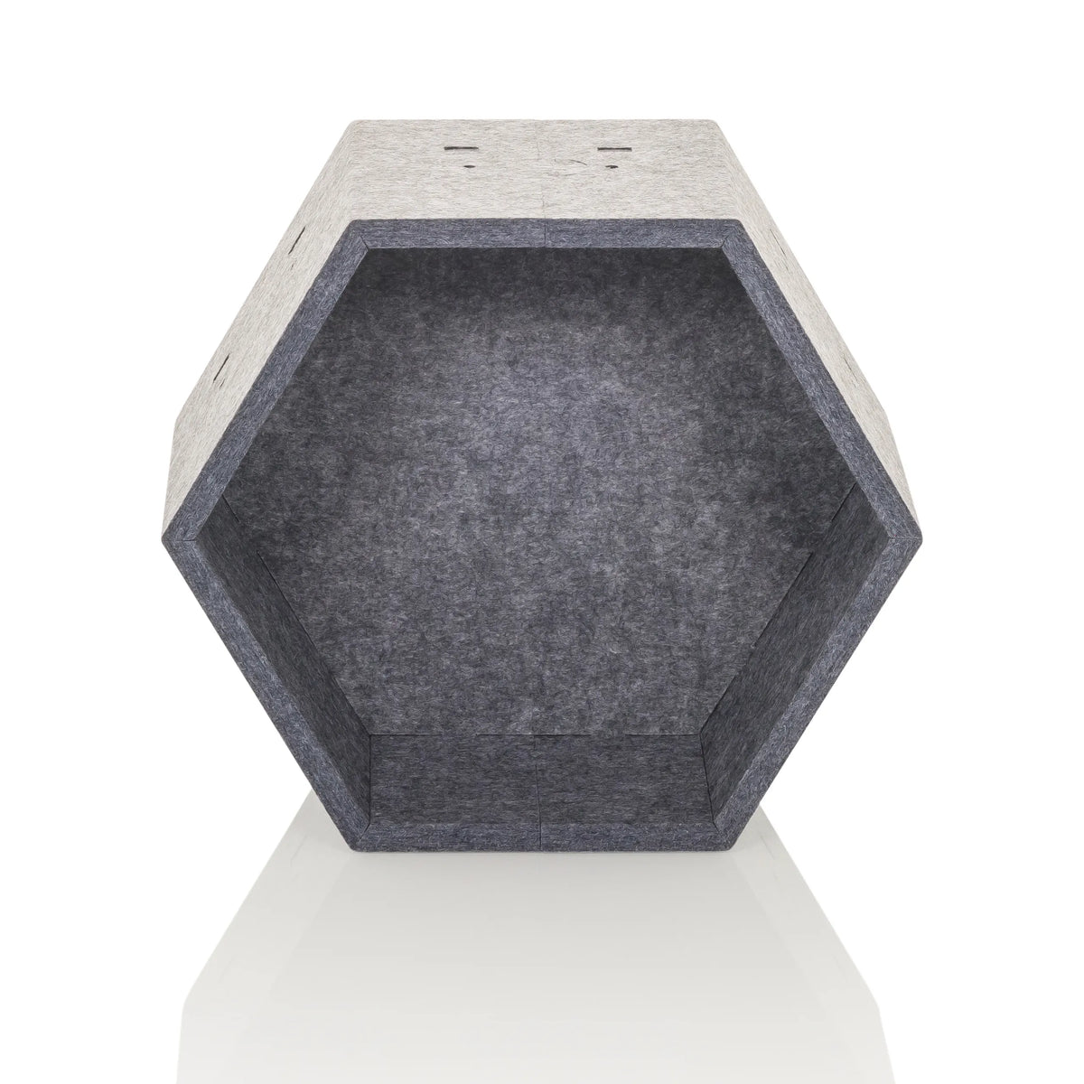 Cloison de séparation hexagonale en feutre gris FLEXMIUT STORE S de hjh OFFICE – vue à 360° (vue de face 0°)