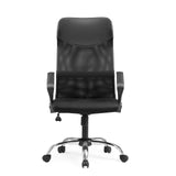 Siège de direction pour bureau à domicile PURE NET noir avec dossier en maille et base à cinq roulettes de hjh OFFICE – vue à 360° (vue de face 0°)