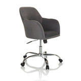 Siège de bureau à domicile SOLAO 300 gris foncé avec rembourrage et base à cinq roulettes de hjh OFFICE – vue à 360° (vue de trois quarts avant 45°)