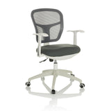 Siège de bureau à domicile TOP 108 W gris avec dossier en maille et piètement à cinq roulettes de hjh OFFICE – vue à 360° (vue de trois quarts avant 30°)