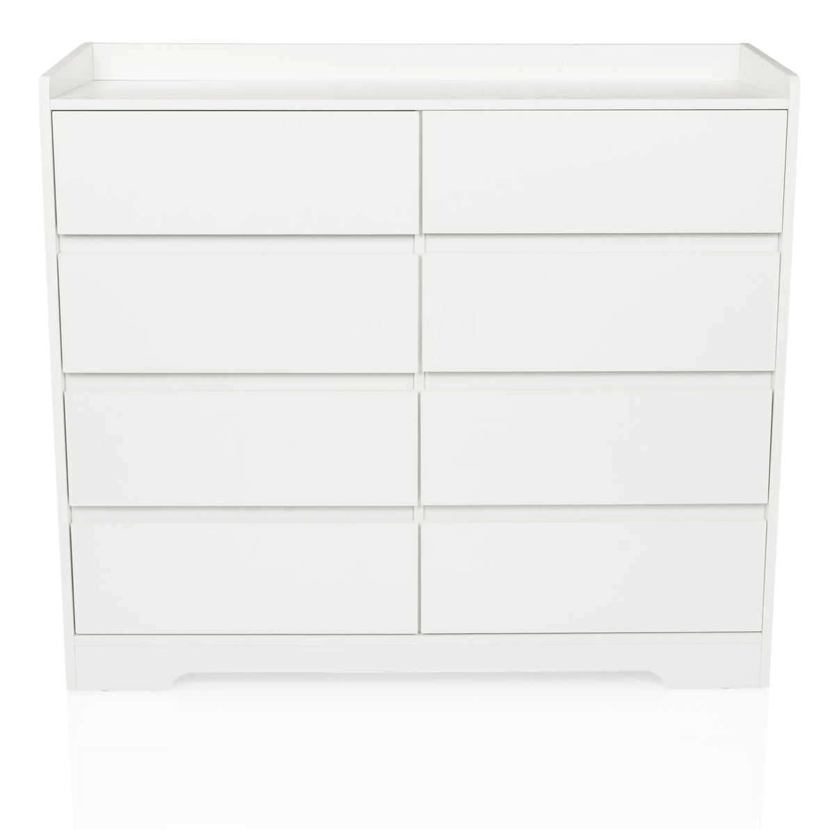 Commode blanche OSOYRO avec huit tiroirs et surface de rangement de hjh LIVING – vue à 360° (vue de face 0°)