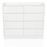Commode blanche OSOYRO avec huit tiroirs et surface de rangement de hjh LIVING – vue à 360° (vue de face 0°)