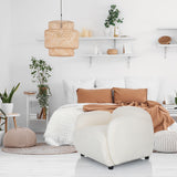 Fauteuil de salon blanc VERDUNA avec rembourrage moelleux et pieds noirs courts de hjh LIVING