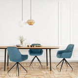 Chaises rembourrées ELVERUM bleu gris avec dossier matelassé et piètement à quatre pieds de hjh LIVING