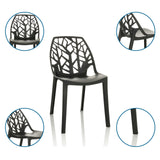 Chaise d'extérieur noire ARTIFO TRI avec structure de dossier semblable à des branches de hjh OFFICE