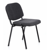 Chaise à quatre pieds XT 600 SW anthracite avec assise et dossier rembourrés de hjh OFFICE – vue à 360° (vue de trois quarts avant 60°)