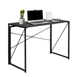 Bureau pliant EASY UP MULTI en noir, dimensions 100 × 50 cm, avec un cadre en métal et des traverses en croix de hjh OFFICE