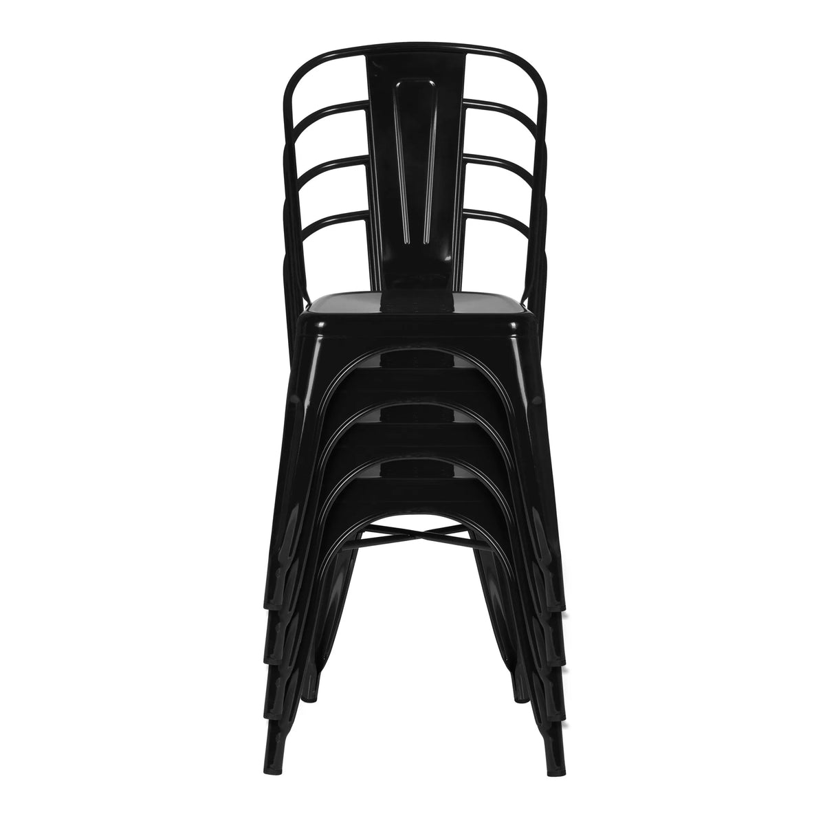 Chaises de bistrot noires empilables VANTAGGIO COMFORT avec dossier courbé de hjh OFFICE