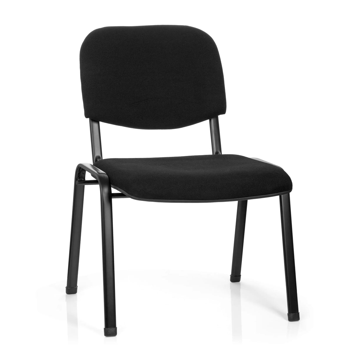 Chaise à quatre pieds noire XT 600 XL avec assise et dossier rembourrés de hjh OFFICE – vue à 360° (vue de face 20°)