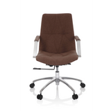 Siège de bureau à domicile SARANTO II marron moyen avec accoudoirs et pied à cinq roulettes de hjh OFFICE – vue à 360° (vue de face 0°)
