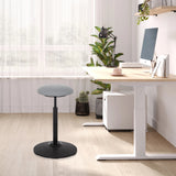 Siège assis-debout BALANCE SIT gris avec base ronde et assise rembourrée de hjh OFFICE