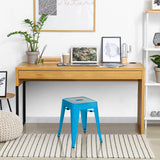 Tabouret de bistrot VANTAGGIO bleu clair avec assise carrée et quatre pieds de hjh OFFICE
