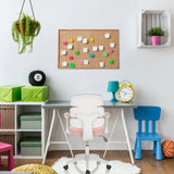 Chaise pivotante pour des enfants KID ERGOLINO W rose avec pied en étoile blanc et roulettes de hjh OFFICE