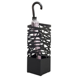 Porte-parapluie noir PLUVARIS d'Accessoires avec un parapluie de hjh LIVING placé à l'intérieur