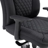 Accoudoir et rembourrage en similicuir matelassé du siège pivotant XXL Pullmann Gen2 en noir de hjh OFFICE
