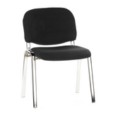 Chaise à quatre pieds XT 600 C noire avec assise et dossier rembourrés de hjh OFFICE – vue à 360° (vue de face 20°)