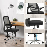 Siège de bureau à domicile MIKO B ECO en noir avec dossier en maille, hauteur d'assise réglable et roulettes de hjh OFFICE