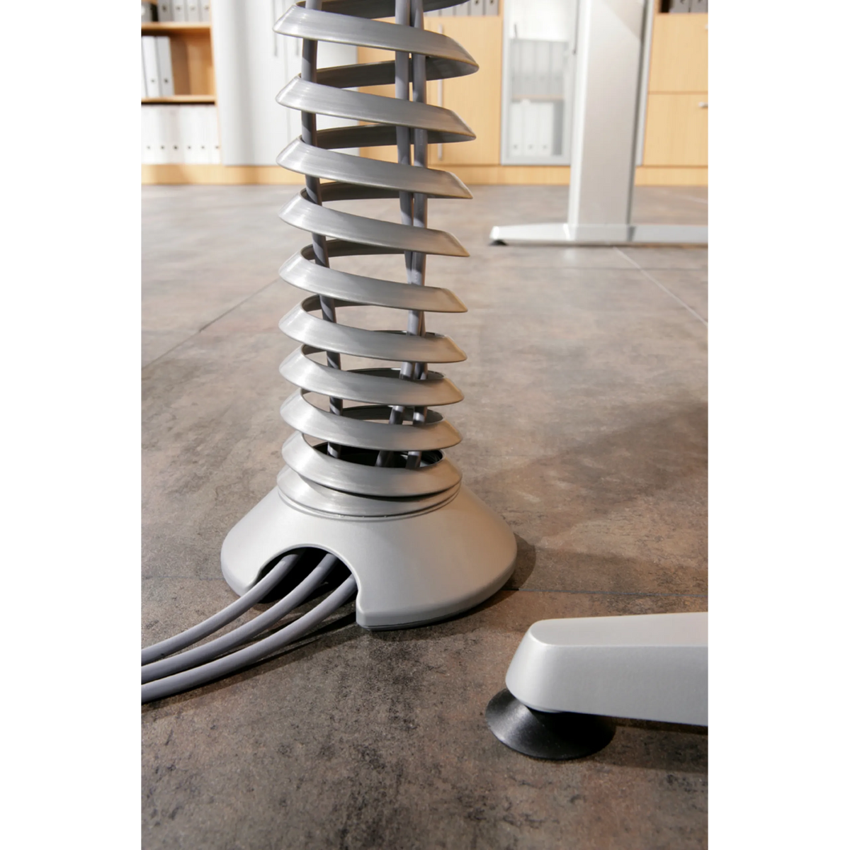 Spirale de câbles verticale argentée des Accessoires CKXE de hjh OFFICE PRO