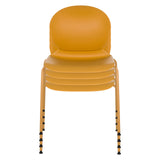 Chaises à quatre pieds empilables T36 VI en jaune avec patins noirs de hjh OFFICE