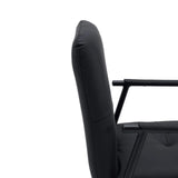 Dossier et accoudoir en similicuir noir de la chaise rembourrée Lifea Flex de hjh LIVING
