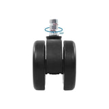 Joint pivotant à 360 degrés des roulettes 5x ROLO COLOR 60 11mm/60mm en noir pour sols durs de hjh OFFICE
