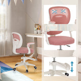 Chaise pivotante pour enfants KIDDY SMART rose avec dossier respirant et assise réglable en hauteur de hjh OFFICE