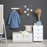 Armoire à chaussures ESTHA I blanche avec surface d'assise grise et quatre tiroirs de hjh LIVING