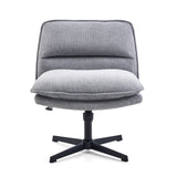Fauteuil de salon Criss-Cross 20 gris foncé avec rembourrage et pied en étoile noir de hjh LIVING – vue à 360° (vue de face 0°)
