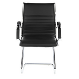 Chaises cantilever PARMA V noires avec traverses et accoudoirs de hjh OFFICE – vue à 360° (vue de face 0°)