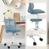 Chaise pivotante pour enfants KID QW bleue avec vérin à gaz pour le réglage de la hauteur et roulettes sur le pied de hjh OFFICE