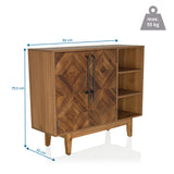 Dessin technique de la Commode SANTJAGO WOOD L avec 95 × 79,5 cm et une capacité de charge de 55 kg de hjh LIVING