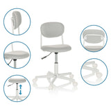 Chaise pivotante pour des enfants KIDDY BASE I grise avec siège réglable en hauteur et roulettes de hjh OFFICE