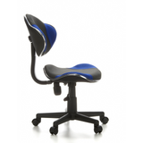 Chaise pivotante pour des enfants KIDDY GTI-2 gris bleu avec dossier en maille et base à cinq roulettes de hjh OFFICE – vue à 360° (vue de profil 80°)