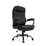 Siège pivotant RELAX XXL B noir en similicuir avec pied en étoile et cinq roulettes de hjh OFFICE – vue à 360° (vue de trois quarts avant 40°)