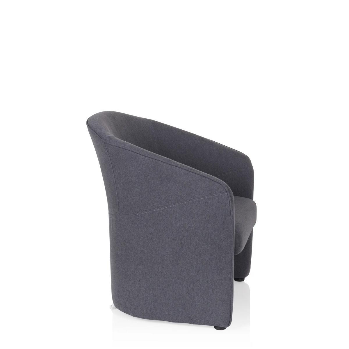 Fauteuil rembourré SAN JUAN gris foncé avec dossier et accoudoirs arrondis de hjh OFFICE – vue à 360° (vue de profil 80°)