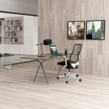 Siège de bureau haut de gamme FOUNTAINE PRO en noir avec dossier en maille et accoudoirs de hjh OFFICE